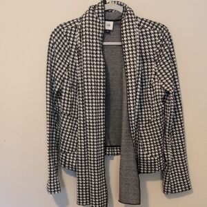CAbi Black and White Houndstooth Soft Blazer Jacket